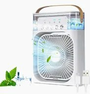 TEKCOOL Mini Cooler for Room Cooling AC Portable Mini Fan Artic Cooler with 7 Colors LED Light, 1/2/3 H Timer, 3 Wind Speeds and 3 Spray Modes for Office,Home,Dorm,Travel1(Multicolor).