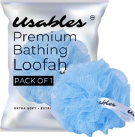 Bathing Large Loofah Sponge Exfoliator Scrubber for High Lather Cleansing Large, Pack of 1 (Blue)