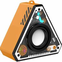 VEROX Mini Bluetooth Speaker with Transparent RGB Led Light for Indoor Outdoor Built-in Mic Exceptional Sound with Heavy Bass Compatible with Phone Computer Laptop- Orange