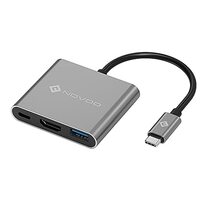 NOVOO Metal Series 3 in1 USB C Hub with HDMI 4K Adapter,USB 3.0 Port,USB-C PD Port Adapter to Project Screen of Your USB Type-C Enabled Dark Grey (NVHUBSN17LJ)