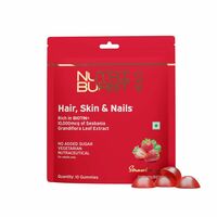 Nutriburst Biotin Gummies for Healthy Hair, Skin & Nails Growth | Strawberry Flavor | 10 Gummies