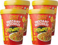 MasterChow Instant Cup Noodles - Chowmein Noodles with Extra Veggies - 100g, Pack of 4 