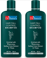 Dr Batra's Hair Fall Control Shampoo 200 ml, Enriched With Watercress, Indian Cress extract and Thuja, Hair strengthening, balanced scalp (Pack Of 2 For Men And Women)