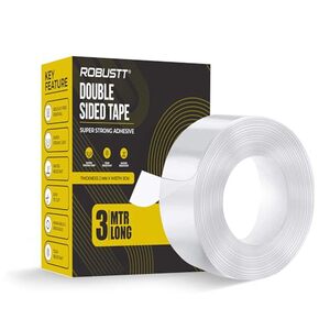 Robustt Double Sided Tape(Pack of 1) 3m x 3 Cm, Heavy Duty, Transparent IVY Grip Tape