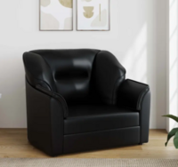 RECLINEX INDIA Leatherette 1 Seater Sofa (Finish Color - Black, DIY(Do-It-Yourself))