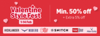 Amazon valentine style fest min 50% off + extra 5% off (1-14 feb)