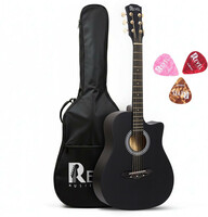 REVEL RVL-38C-LGP-BK Acoustic Guitar Linden Wood Ebony Right Hand Orientation (Black)