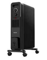 PHILIPS 11 Fin Oil Filled Room Heater (OFR) | M-Shaped fins for faster, uniform heating | Two Knob Controls for temperature & heat modes | Tilt & Auto Shut-Off Safety | PTC Fan Heater for quick warmth

