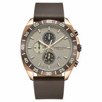 Kenneth Cole Quartz Chronograph with Date Grey Dial Brown Leather Strap Watch for Men - KCWGC0016102MN