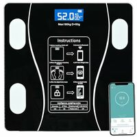 Pivalo Digital Weighing Scale for Body Weight Wireless Electronic BMI Monitoring Machine (Black, 1 Year Warranty, 180 Kg Max. Capacity)