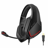 Ant Esports H590 7.1 Surround Sound Gaming Headset, USB Wired Over-Ear Headphones with 50mm Drivers, Noise Cancelling Mic, Red LED, Soft Earmuffs, for PC, PS5, Xbox, Laptop