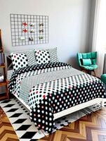 Supreme Home Collective 144 TC Microfiber Double Geometric Bedsheet (Pack of 1, Multicolor)