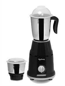 Lifelong Black Stainless Steel Anti Skid Feet 2 Jars Wet And Dry Grinder 500W 