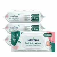 Soft Baby Wipes with 99% Pure Water & Vitamin E, Pack of 4 (288 Wipes), Dermatologically Tested, Eco Safe Formula, Extra Moisturiser for Newborns & Infants, Alcohol-Free, Paraben-Free