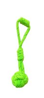 MOQ -2 Dogista Durable Medium Handle Ball Knotted Cotton Rope Toys for Teeth Cleaning and Chewing, Small & Medium Dog/Cat/Puppy, Multicolour, (BVCZ10)