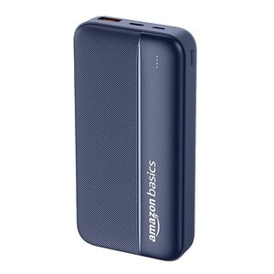 Amazon Basics 20000 mAh Power Bank | 22.5W Fast Charging | Dual Output & Input | Charge 3 Devices Simultaneously | for Smartphones, TWS Earbuds, Speakers, Tablets (Dark Blue)