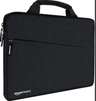 Amazon Basics Laptop Bag Sleeve Case Cover Pouch with Handle for Men & Women | 14.1 Inch Laptop with Padded Laptop Compartment | Zipper Closure | Water Repellent Nylon Fabric (Black)