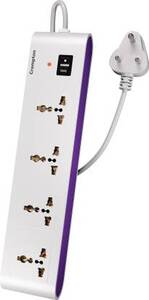 Crompton Powerbox Alpha S 4 Socket Extension Boards (White, Purple, 2 m)