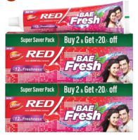 Dabur Red Bae Fresh Gel - 600gm (300gm*2) | Fights Bad Breath, Cavity Germs and Plaque | 12hr Freshness | Activ Germ-Kill formula