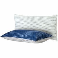 Amazon Basics Hollow Fiber Pillow | 66 x 41 cm | Pack of 2 | Soft & Fluffy Poly Fill | Long-Lasting Support | Everyday Comfort (White & Blue)