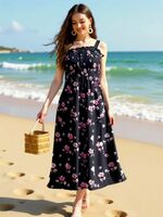 CROWN CREATION Women Fit and Flare Black Dress