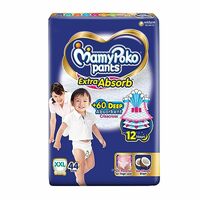 MamyPoko Pants Extra Absorb Baby Diapers, Extra Extra Large (XXL size) | 15-25 kg | 44 Count |Deep Sleep Diapers| Soft gentle fit |Deep Absorbent Crisscross | skin friendly with coconut oil |