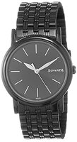 Sonata Quartz Analog Black Dial Metal Strap Watch for Couple-NS11418100NM01P
