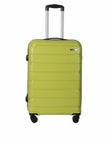 Teakwood Medium Cabin Size 8 Wheels Trolley Bag, Hard Cabin with Zipper Closure(Medium, Lime Green)