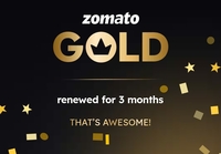 Zomato Gold Membership at Rs. 1 for 3 months 