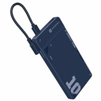 Portronics Luxcell Uno 10K 10000 mAh 22.5W Fast Charging Power Bank with Detachable Type C Cable, Ultra Slim Power Bank with Mach USB-A Output, Type C PD Output, Type C Input, Wake Up Button(Blue)