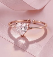 GIVA Pure 925 Silver Rose Gold Heart Ring