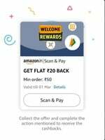 Amazon - Scan & Pay 50+ and Get Flat 20 Back [Probably User Specific]