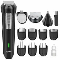 Lifelong Grooming Kit for Men, 13-in-1 Trimmer All in One | 1 Year Warranty | 90Mins Runtime, Rechargeable, Hair Trimmer for Men, Nose, Ear, Beard & Body Trimmer, Waterproof, 7 Length Settings,Black