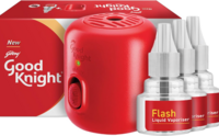 Good Knight Flash Liquid Vaporiser Combo Pack | Machine + Pack Of 3 Refills | 2x Faster Than Before | Mosquito Repellent Refill | India s Most Powerful Liquid Vaporizer