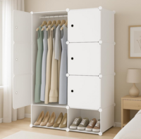 6 Door Plastic Wardrobe for Kids - Cupboard for Clothes Storage Rack, Almirah for Clothes, Baby Collapsible Wardrobe, Multi-Purpose Kids Storage Organizer for Books,Toy,Living Room