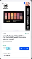 Instamart:  Lakme Multicolour Glitterati Chroma Chic Eye Shadow Palette (Sundowner, Shimmer, Powder) 