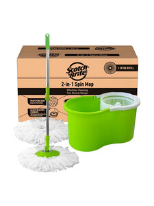 SCOTCH BRITE 2 In 1 Bucket Spin Mop With Refills - Bathroom Accessories