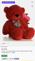 3 Feet red Teddy Approx 90 cm