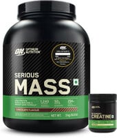 Optimum Nutrition (ON) Serious Mass Weight Gainer 3 Kg + Micronised Creatine 100g unflavored Weight Gainers/Mass Gainers Price in India - Buy Optimum Nutrition (ON) Serious Mass Weight Gainer 3 Kg 