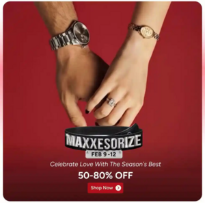 Myntra Maxxesorize Sale 50-80% off + Bank Offers (9th - 12th Feb)