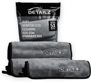 DETAILZ Microfiber Vehicle Washing Cloth (Pack Of 3, 600 GSM)