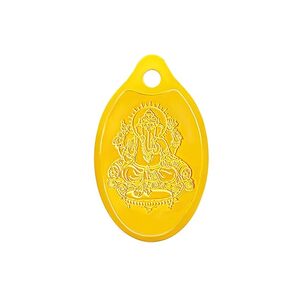 Muthoot Pappachan Swarnavarsham 24K (999) Yellow Gold Oval Ganesha Pendant 2 Gram