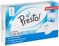 Amazon Brand - Presto! Hygienic Flush Tabs, Aqua Fresh | 300 Gram | 50 Gram X 6 Tabs | Prevents Stains, Removes Limescale | Toilet Flush Tank Balls