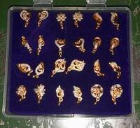Niva Fashion Beads Brass Stud Earring 12 pair