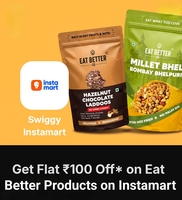 {Loot} Phonepe x Instamart x Eat better Products - Get Flat ₹100 off on ₹130 order of Eat Better Products on Swiggy Instamart