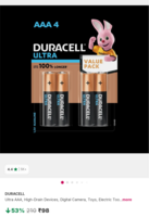Grab! If needed Duracell AAA pack of 4 on Flipkart Minutes Avb. Mumbai 