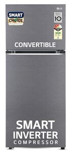 LG Smart Choice, 322 L, 3 Star, Frost-Free Smart Inverter Double Door Refrigerator (GL-S342SDSX, Dazzle Steel, Convertible with Express Freeze)