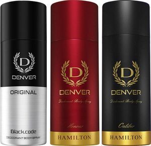 Denver Caliber, Honour & Black Code Nano Deodorant Spray  -  For Men