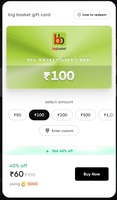 Flat 40℅ off on Big Basket gift card on CRED App