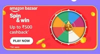 Amazon Spin n Win - Win upto ₹500 cashback in Amazon Bazaar